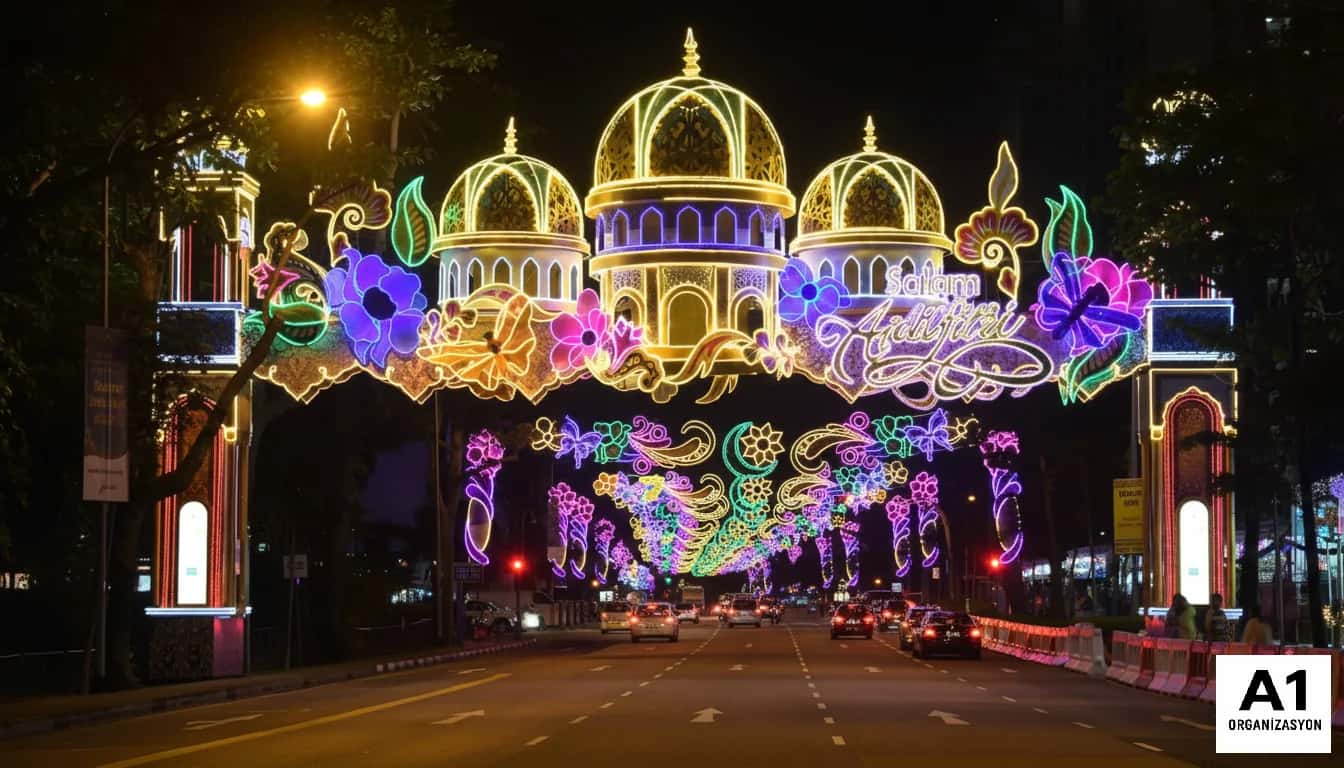 Ramazan dış cephe ışık süsleme - Mahya ve LED ışıklandırma