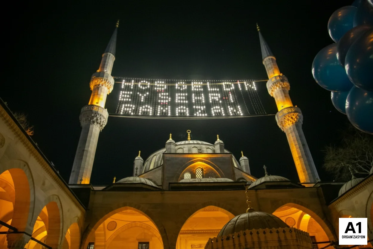 Ramazan Süsleri Hoş Geldin Ramazan | LED Ramazan Dekorları ve Süslemeleri - A1 Organizasyon