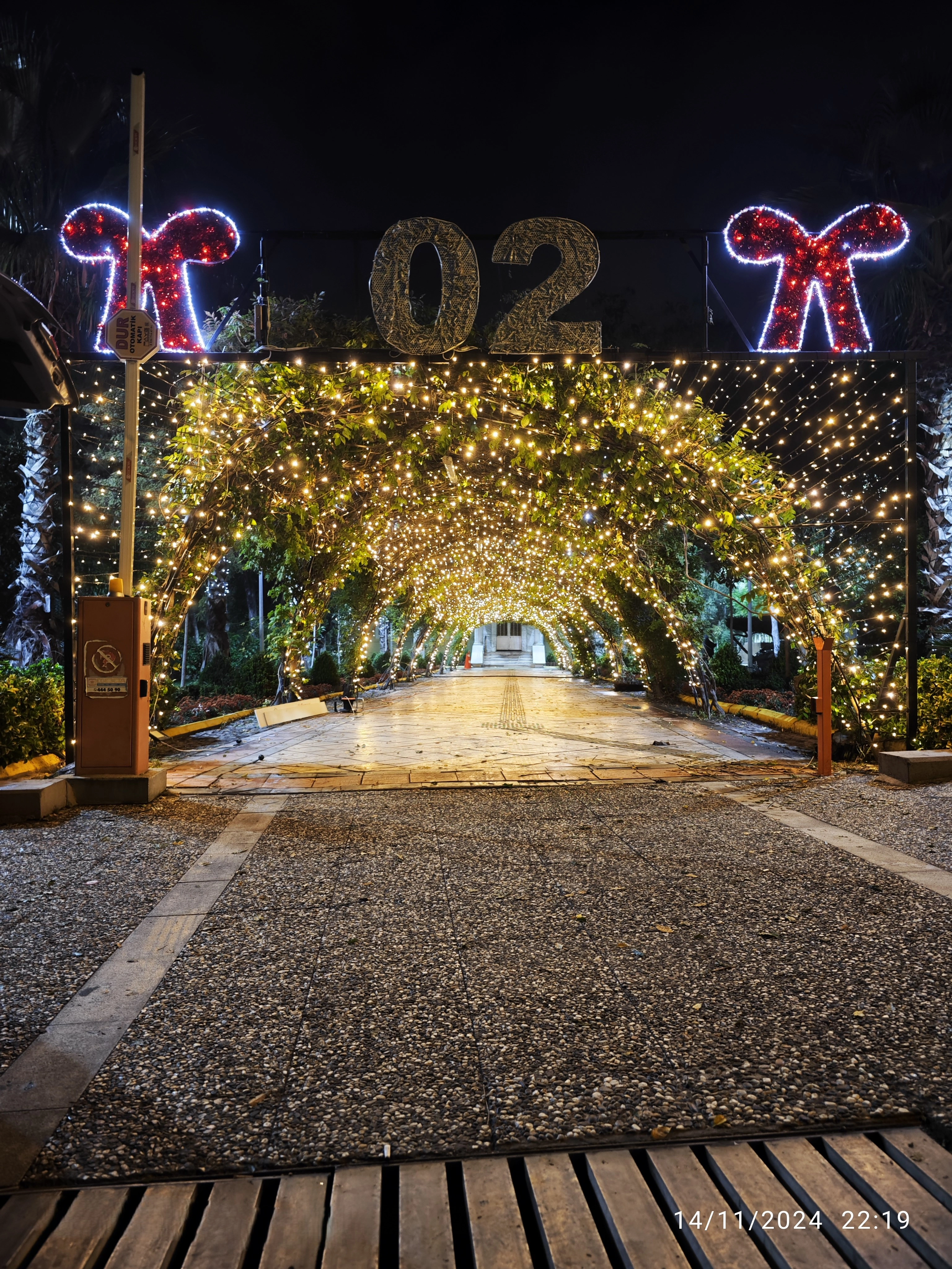 Cross-street LED garland lighting installed for a municipality by A1 Organizasyon